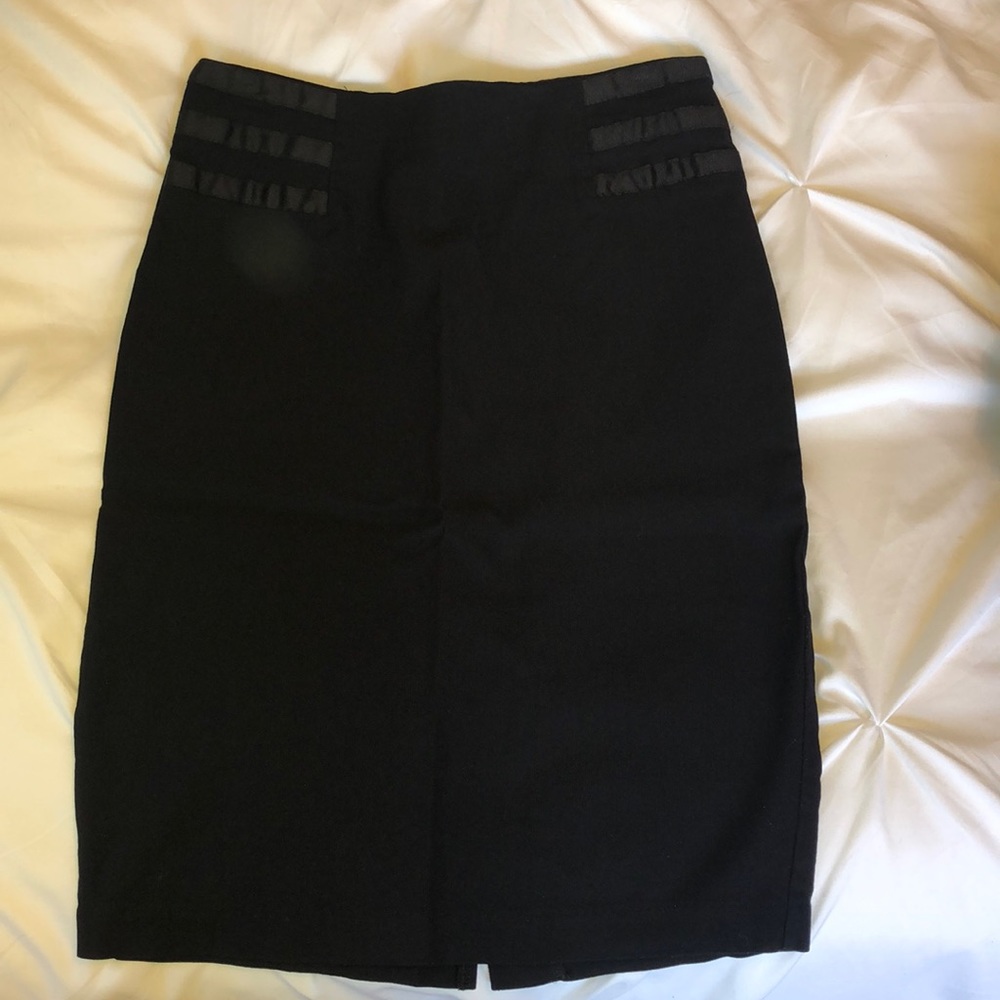 Black Pencil Skirt with Slit in the Back